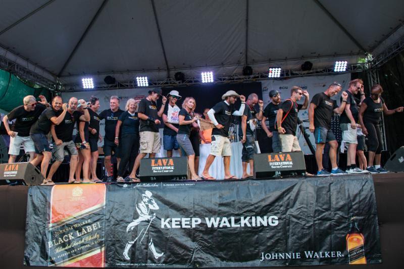 Keep walking ....on Johnnie Walker Race Day - Spirit of Juno enjoy success on the fourth day of racing at Antigua Sailing Week photo copyright Ted Martin taken at Antigua Yacht Club and featuring the IRC class