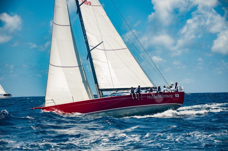 Sebastian Ropohl's JV52 Haspa Hamburg is locked into a match race with Broader View Hamburg photo copyright Ted Martin taken at Royal Bermuda Yacht Club and featuring the IRC class