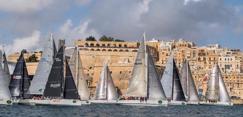 Rolex Middle Sea Race - Starting fleet photo copyright Kurt Arrigo / Rolex taken at Royal Malta Yacht Club and featuring the IRC class