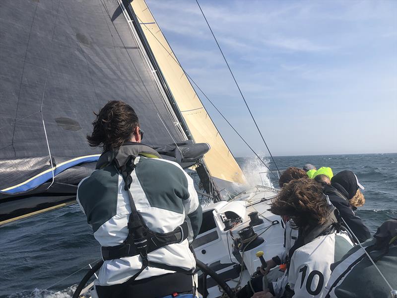 The youth crew of the 63-foot Young American - Gambler during a practice session in late May - photo © Will McKeige