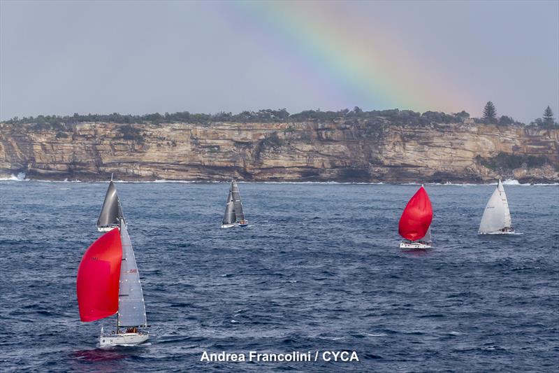 Fleet leaving Sydney Harbour. Love the gybe angles. Need a lot of pace to make that up!!! - Ponant Sydney to Noumea Race photo copyright Andrea Francolini taken at Cruising Yacht Club of Australia and featuring the IRC class