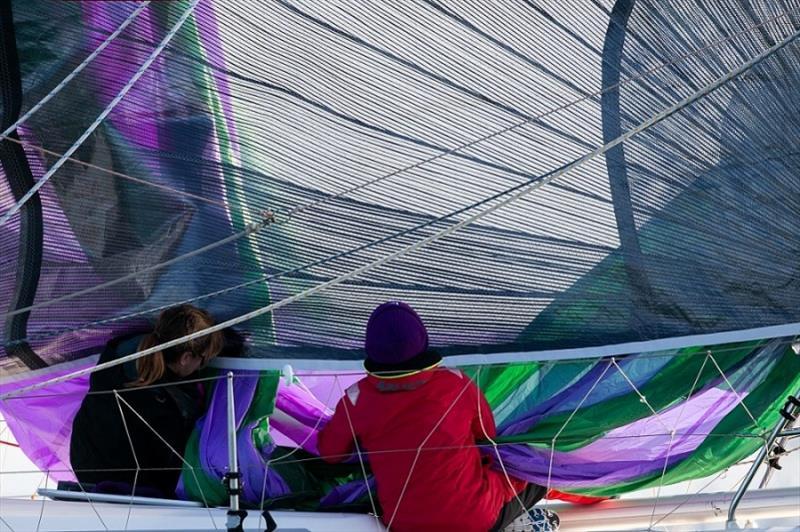 Pulling the kite down in light air photo copyright Bruno Cocozza taken at Royal Melbourne Yacht Squadron and featuring the IRC class