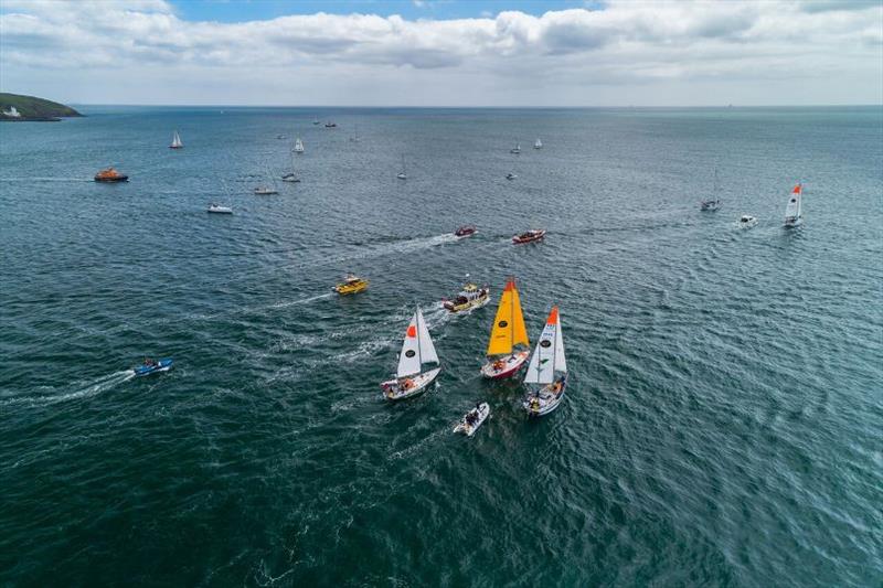 Suhaili 50 Falmouth Parade of Sail photo copyright 3deep Aerial taken at  and featuring the IRC class