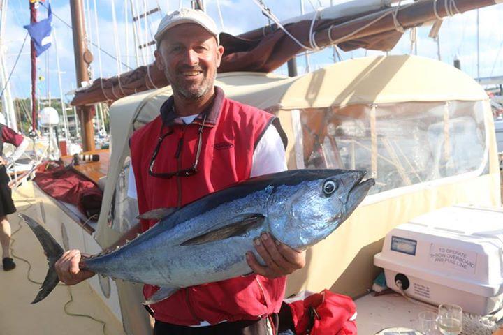 Jon Hickling proudly shows off his “prize” after Ruby Charlotte failed to finish, yet again, at Hamilton Island Race Week. - photo © News Ltd.