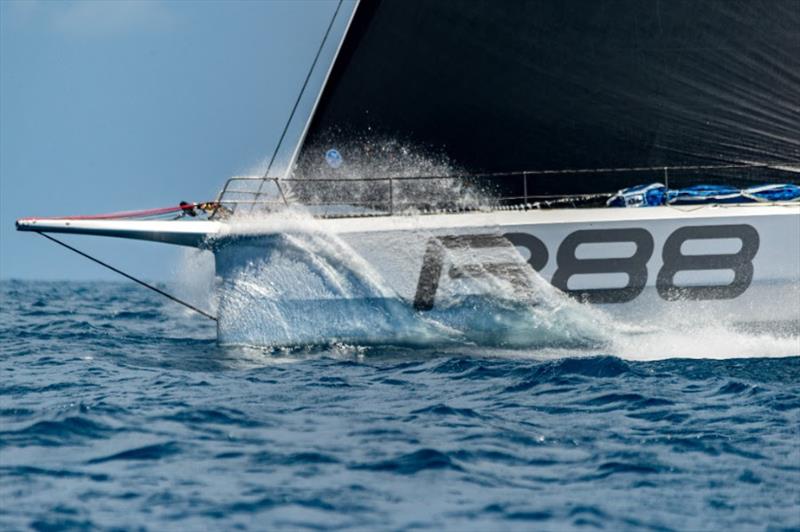 Rambler accelarating at the start line of the Atlantic Anniversary Regatta on July 8, 2018 photo copyright John Manderson (WVR) taken at Royal Bermuda Yacht Club and featuring the IRC class