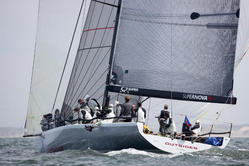 Outsider in action, chasing down Beau Geste photo copyright Sander van der Borch taken at Jachtclub Scheveningen and featuring the IRC class