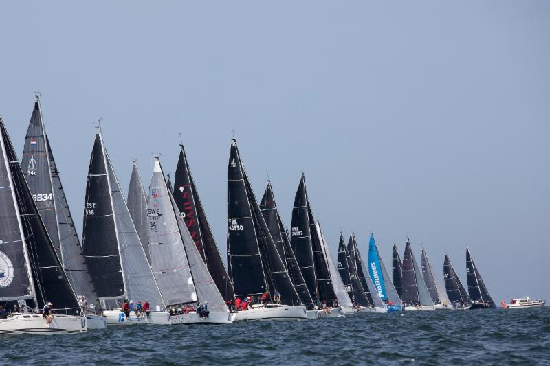 Close Class C start that Sugar and Onespirit port-tacked the fleet - Hague Offshore Sailing World Championship 2018 photo copyright Sander van der Borch taken at Jachtclub Scheveningen and featuring the IRC class