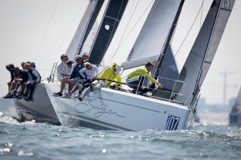 Sugar and Onespirit first at the top mark - Hague Offshore Sailing World Championship 2018 photo copyright Sander van der Borch taken at Jachtclub Scheveningen and featuring the IRC class