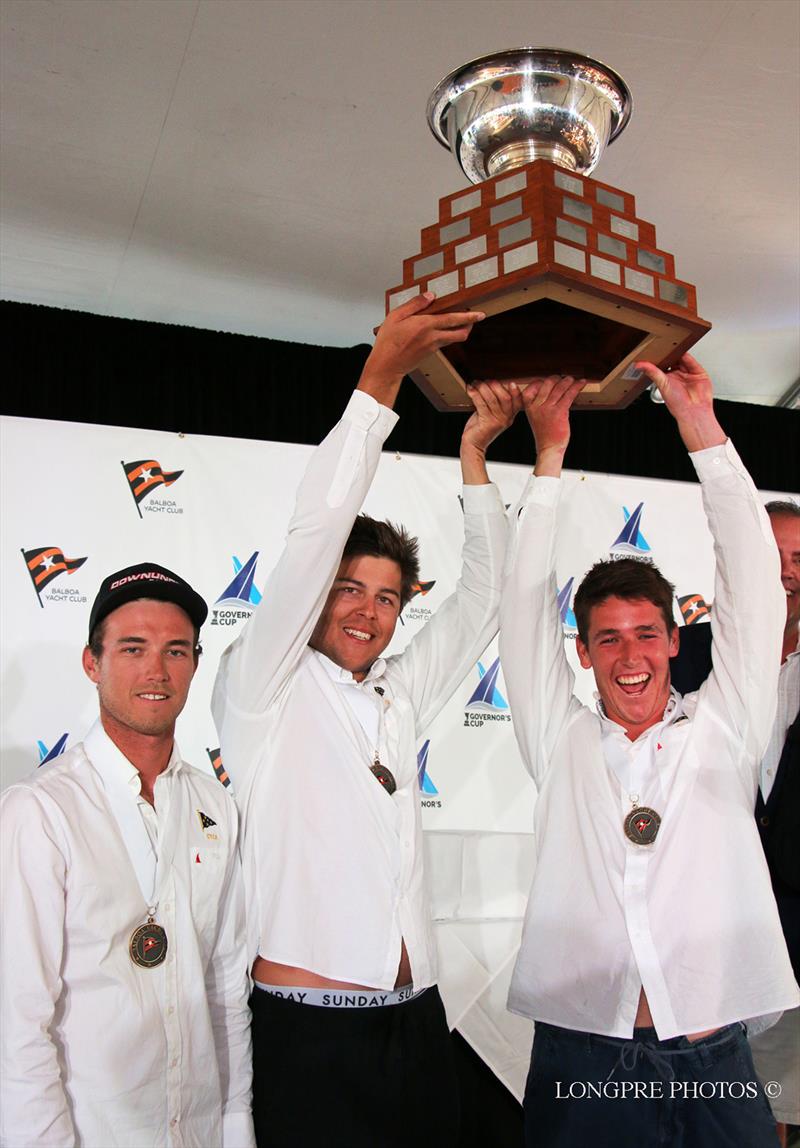 1st Price trophy hoist - Governor's Cup 2018 photo copyright Longpre Photos taken at Balboa Yacht Club and featuring the IRC class