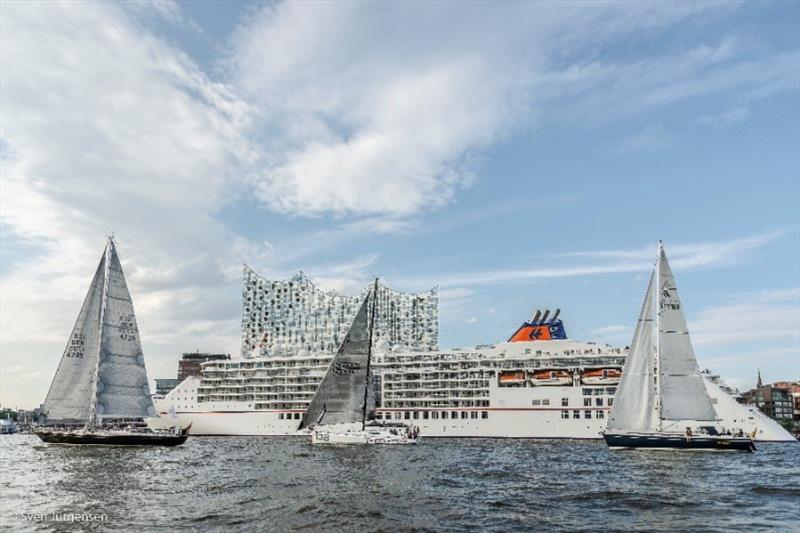 AAR Yachts on the Elbe river in front of MS EUROPA 2 - photo © Sven Jürgensen / AAR