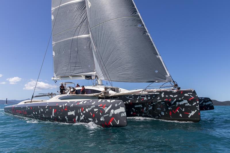 The new and striking Romanza from New Zealand - Airlie Beach Race Week 2018 photo copyright Andrea Francolini taken at Whitsunday Sailing Club and featuring the IRC class