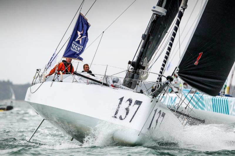 A tactical battle in the Celtic Sea is raging in the Class40s between Corum, Imerys Clean Energy and Phor-ty skippered by Sam Goodchild photo copyright Paul Wyeth / pwpictures.com taken at Royal Ocean Racing Club and featuring the IRC class