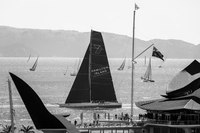Wild Oats XI finishes off Hamilton Island Yacht Club - photo © Salty Dingo