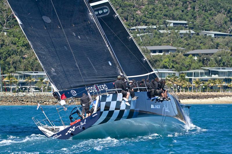 Black Jack heads to the finish off the Hamilton Island YC - Hamilton Island Race Week - Day 3 photo copyright Richard Gladwell taken at Hamilton Island Yacht Club and featuring the IRC class