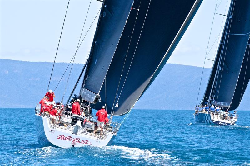 Wild Oats XI chases Black Jack - Leg 2 - Hamilton Island Race Week - Day 5 photo copyright Richard Gladwell taken at Hamilton Island Yacht Club and featuring the IRC class