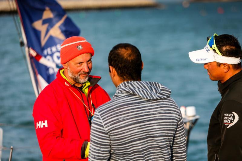 Ian Hoddle's Sun Fast 3600 Game On (Virgin Media Business), racing two handed with Ollie Wyatt were congratulated on arrival by the two handed class winners, Benjamin Schwartz and Chen Jin Hao - photo © Paul Wyeth / RORC