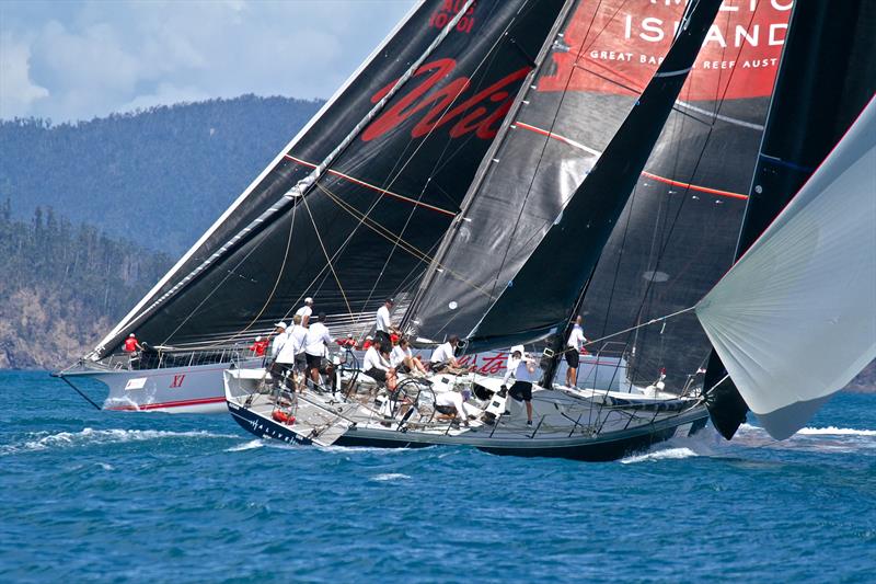 Wild Oats XI broaches soon after the start - Hamilton Island Island Race Week - Day 6  photo copyright Richard Gladwell taken at Hamilton Island Yacht Club and featuring the IRC class