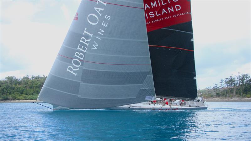 Wild Oats XI in Dent Passage heading for the finish - Hamilton Island Race Week - Day 6 - photo © Richard Gladwell