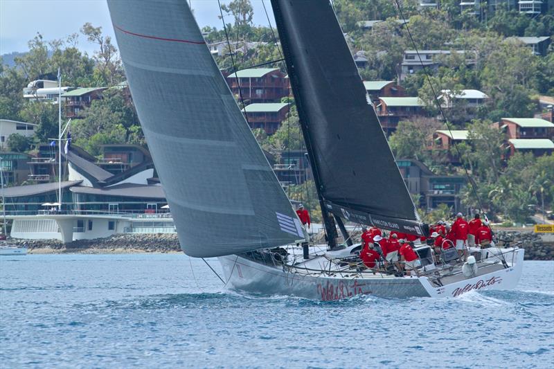 Wild Oats XI - heads for the finish off Hamilton Island YC - Hamilton Island Race Week - Day 6 photo copyright Richard Gladwell taken at Hamilton Island Yacht Club and featuring the IRC class