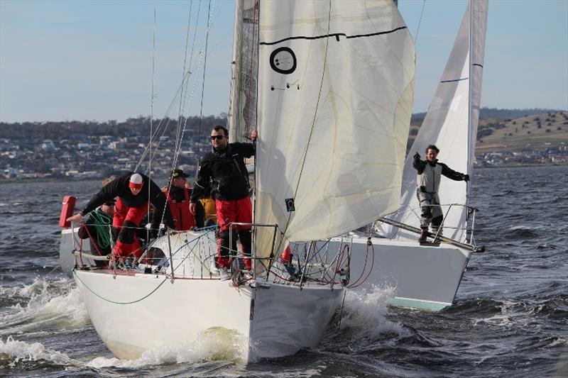 Foredeck hands calling the shots at today Bellerive Yacht Club final Winter Series race - photo © Peter Watson
