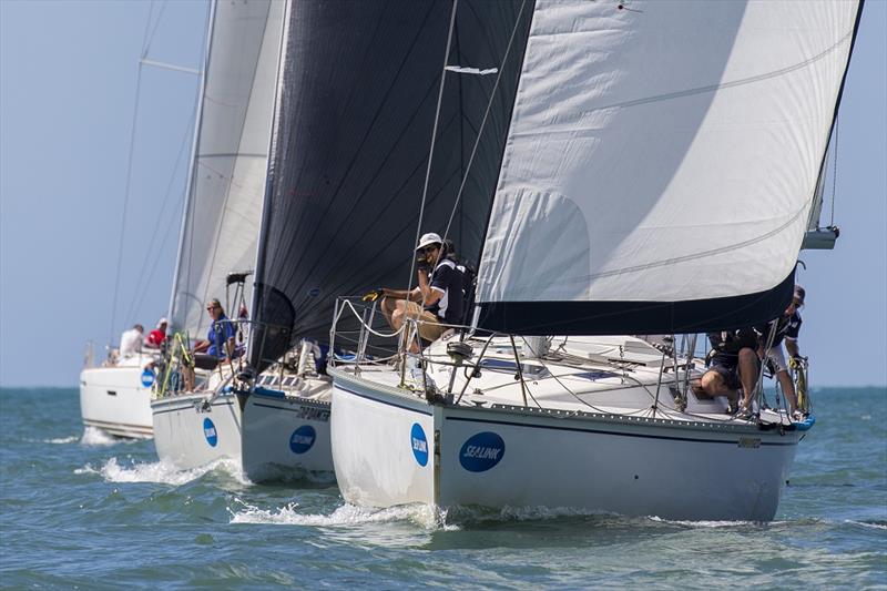 Close sailing coming up to a mark - SeaLink Magnetic Island Race Week 2018 - photo © Andrea Francolini