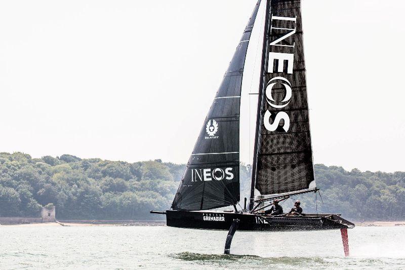 INEOS Team UK Team Principal and Skipper Ben Ainslie and Giles Scott sail T5 during a testing session on the Solent photo copyright Harry KH / INEOS Team UK taken at  and featuring the IRC class