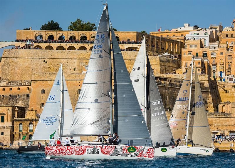 Bogatyr at the start of the Rolex Middle Sea Race  photo copyright Rolex / Kurt Arrig taken at Royal Malta Yacht Club and featuring the IRC class