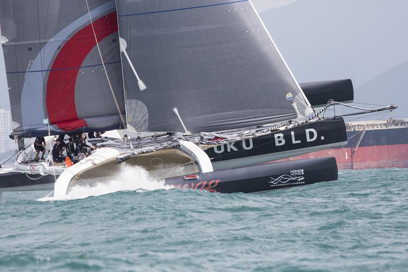 RHKYC China Coast Regatta 2018. SKH Scallywag Fuku does a fly-past photo copyright RHKYC / Guy Nowell taken at  and featuring the IRC class