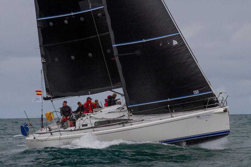 James Halvorsen at the helm of IRC winner Giddy Up photo copyright Bernie Kaaks taken at South of Perth Yacht Club and featuring the IRC class