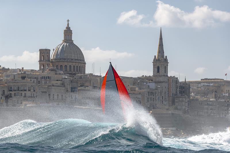 Swan 53, Silveren Swaen approaching the finish line of the Rolex Middle Sea Race with the capital city of Valletta in the background photo copyright Rolex / Kurt Arrig taken at Royal Malta Yacht Club and featuring the IRC class