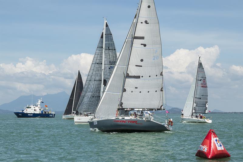 Prime Factor nails the start. Class 4. Penang-Langkawi Race, RMSIR 2018. - photo © Guy Nowell / RMSIR