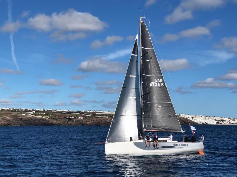 Smallest yacht taking part - Trevor Middleton's British Sun Fast 3600 Black Sheep at the start of the RORC Transatlantic Race 2018 photo copyright RORC taken at  and featuring the IRC class