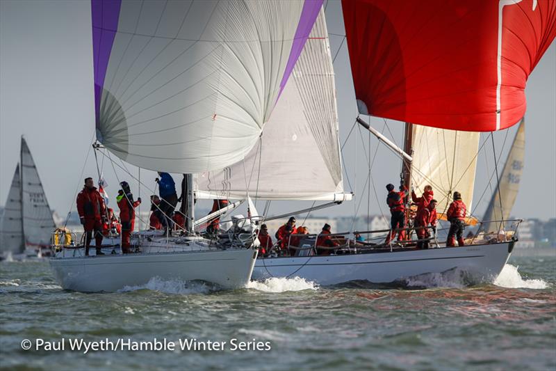 With Alacrity and Cetewayo in week 7 of the HYS Hamble Winter Series photo copyright Paul Wyeth / www.pwpictures.com taken at Hamble River Sailing Club and featuring the IRC class