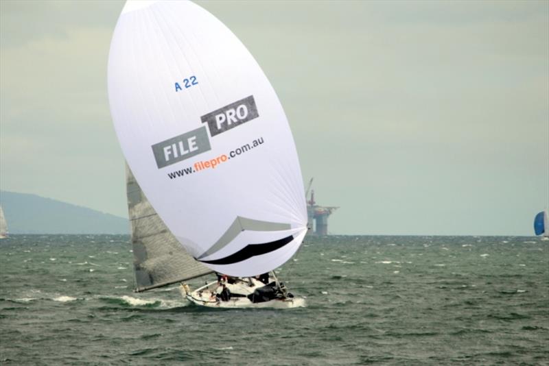 Launceston to Hobart Race entrant Filepro sailed impressively in the fresh to strong SE breeze - Combined Clubs Inshore Series photo copyright Peter Watson taken at  and featuring the IRC class