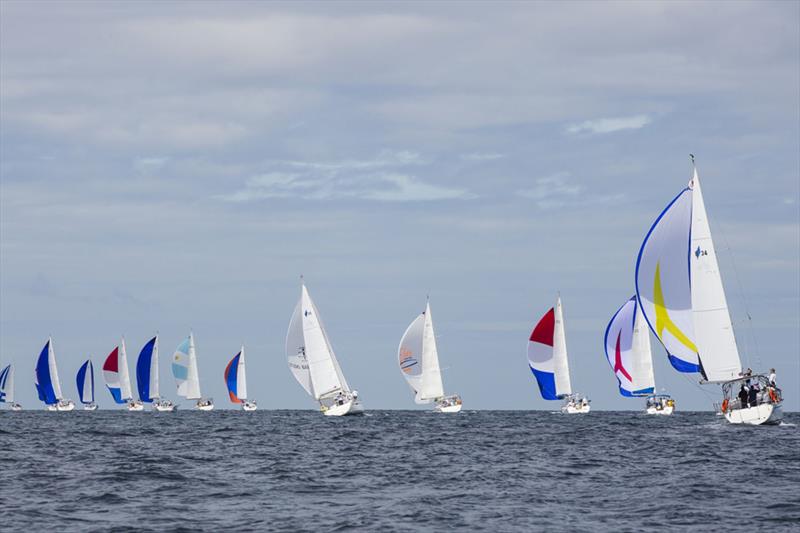 Spinnaker parade. Phuket King's Cup 2018 photo copyright Guy Nowell / Phuket King's Cup taken at Royal Varuna Yacht Club and featuring the IRC class