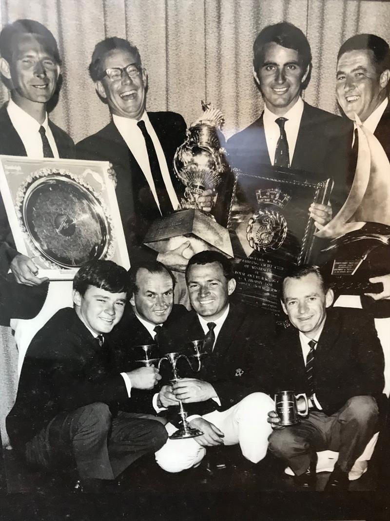 Denis O'Neil (top second from right) with the Koomooloo crew from 1968 - Rolex Sydney Hobart Yacht Race photo copyright CYCA archives taken at Cruising Yacht Club of Australia and featuring the IRC class