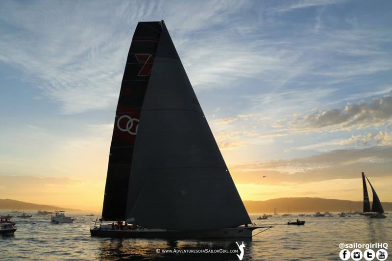 2017 Rolex Sydney Hobart Yacht Race line honours finish photo copyright Nic Douglass / www.AdventuresofaSailorGirl.com taken at Cruising Yacht Club of Australia and featuring the IRC class