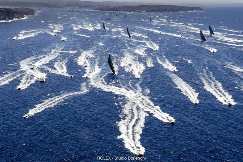A clean start saw great racing to the turning marks and onward to the open ocean - Rolex Sydney Hobart Yacht Race photo copyright Rolex / Studio Borlenghi taken at Cruising Yacht Club of Australia and featuring the IRC class