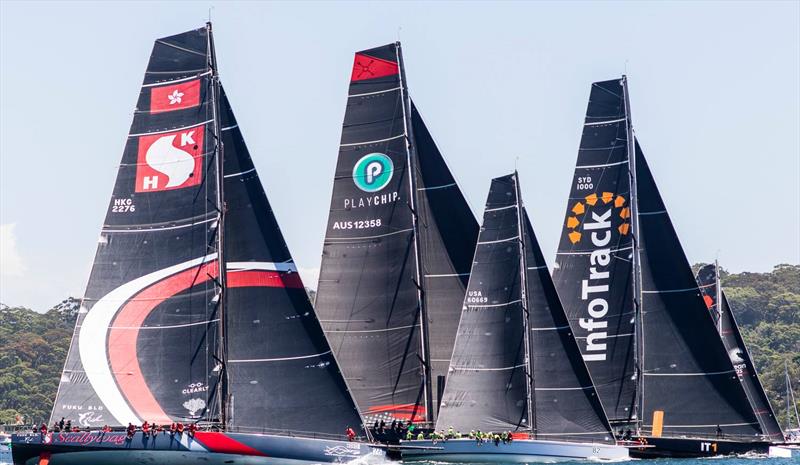 Supermaxis - Start 2018 Rolex Sydney Hobart Yacht Race photo copyright Rolex / Studio Borlenghi taken at Cruising Yacht Club of Australia and featuring the IRC class