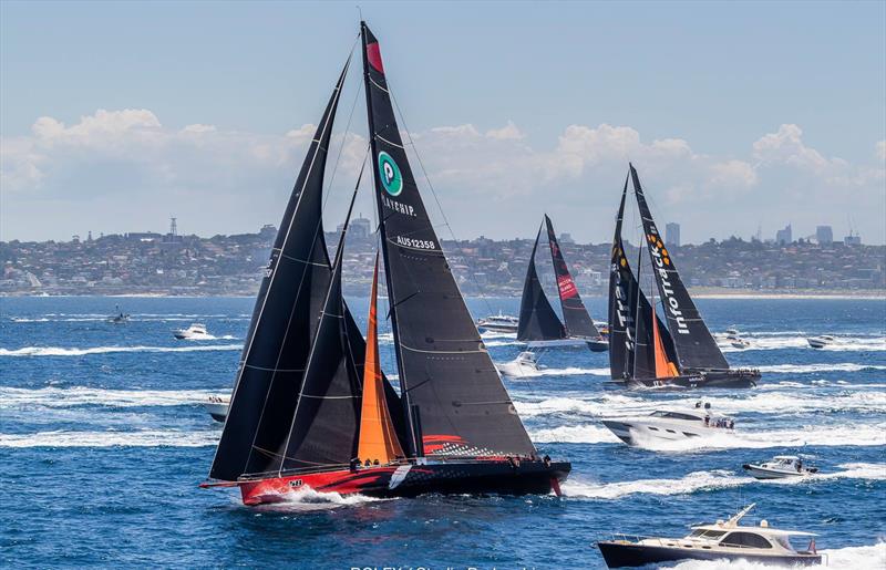 Suoermaxis - Start 2018 Rolex Sydney Hobart Yacht Race photo copyright Rolex / Studio Borlenghi taken at Cruising Yacht Club of Australia and featuring the IRC class