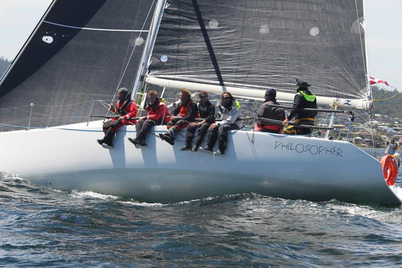 Philosopher finished fourth in fleet is looking good for an IRC win - 2018 Launceston to Hobart Race photo copyright Peter Watson taken at Derwent Sailing Squadron and featuring the IRC class