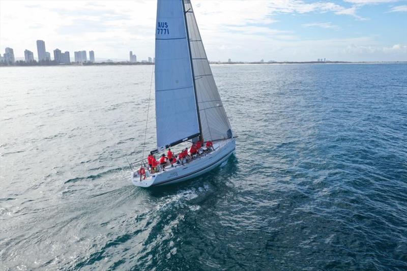 Second placed monohull, Highly Sprung, crossing the finish line photo copyright RPAYC taken at Royal Prince Alfred Yacht Club and featuring the IRC class