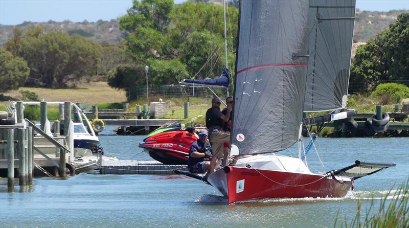The Boatspeed 23 was the fastest in the fleet and first to start the Marina Challenge - Goolwa Regatta Week 2019 photo copyright Chris Caffin, Canvas Sails taken at Goolwa Regatta Yacht Club and featuring the IRC class