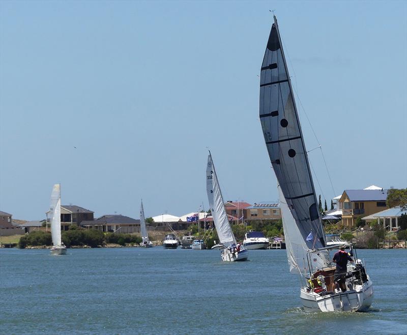The weather was fluky and challenging sailing in the marina waters - Goolwa Regatta Week 2019 - photo © Chris Caffin, Canvas Sails