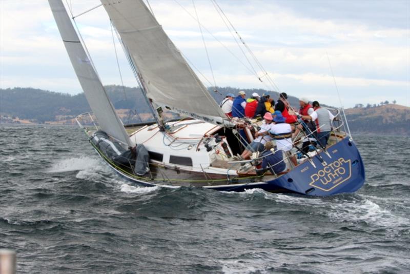 Doctor Who powering to windward into a stiff westerly wind on the Derwent - Combined Club Summer Pennant Race - photo © Peter Watson