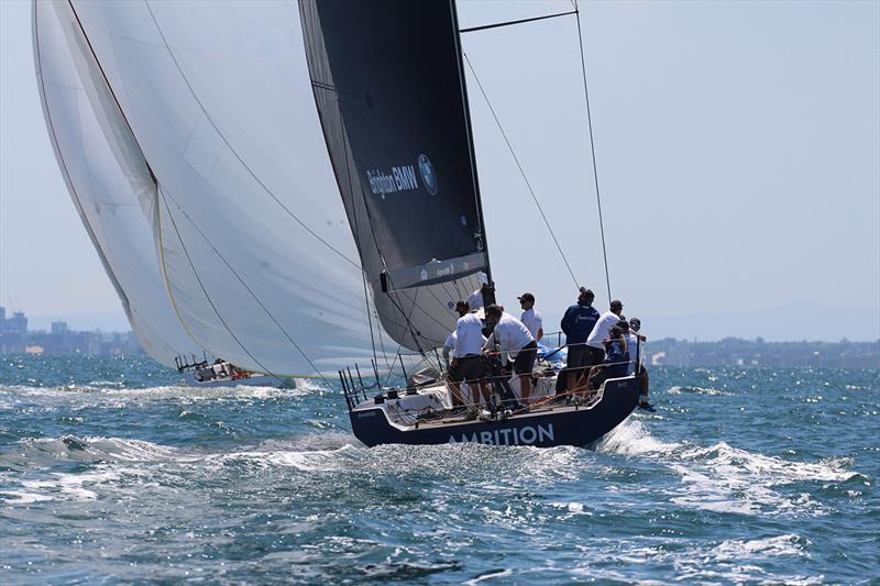 Ambition and Secret Mens Business downwind - Australian Yachting Championship 2019 photo copyright Caitlin Baxter taken at Royal Melbourne Yacht Squadron and featuring the IRC class