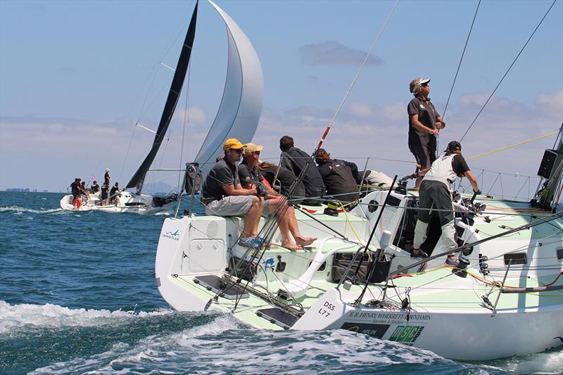 Close racing for Whistler (foreground) and Philosopher from TAS - Australian Yachting Championship 2019 - photo © Caitlin Baxter