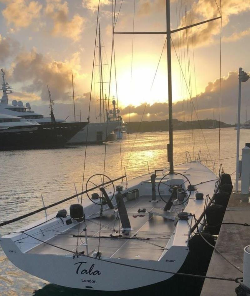 Tala at the dock in Antigua Yacht Club Marina, ready for the start. Pete Redmond will be working alongside a wealth of talented sailors on board the British TP52 Tala - RORC Caribbean 600 photo copyright Tala taken at Antigua Yacht Club and featuring the IRC class