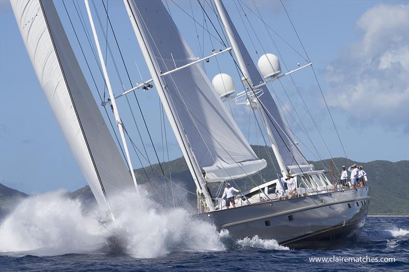 148ft (45m) Dubois ketch Catalina was runner up in the Buccaneers Class and winner of a new Spirit of Tradition Trophy, donated by Rebecca and Pendennis Shipyard - 2019 Superyacht Challenge Antigua photo copyright Claire Matches / www.clairematches.com taken at  and featuring the IRC class