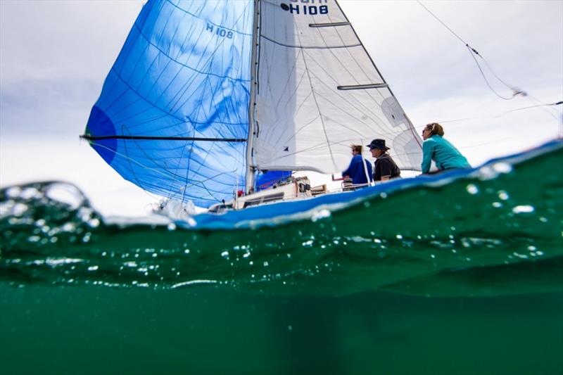 Le Cascadeur with kite on in light breeze - Women in Sailing Challenge photo copyright Bruno Cocozza taken at Sandringham Yacht Club and featuring the IRC class